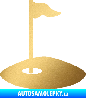 Samolepka Golfová jamka 001 levá zlatá metalíza