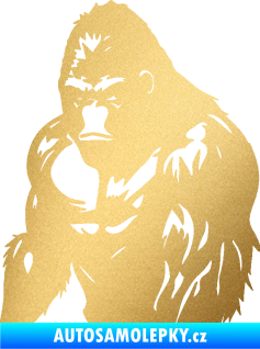 Samolepka Gorila 004 levá zlatá metalíza