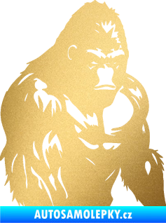 Samolepka Gorila 004 pravá zlatá metalíza