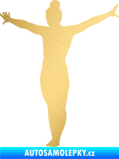 Samolepka Gymnastka 002 levá zlatá metalíza
