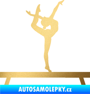 Samolepka Gymnastka 003 pravá kladina zlatá metalíza