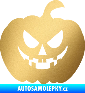 Samolepka Halloween 015 pravá dýně zlatá metalíza