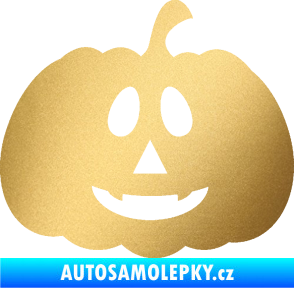 Samolepka Halloween 017 pravá dýně zlatá metalíza