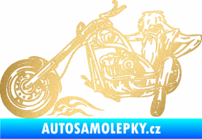 Samolepka Harley 001 levá zlatá metalíza