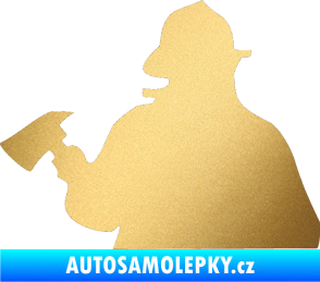 Samolepka Hasič 004 levá zlatá metalíza