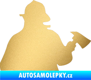 Samolepka Hasič 004 pravá zlatá metalíza