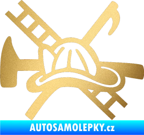Samolepka Hasič 005 levá zlatá metalíza