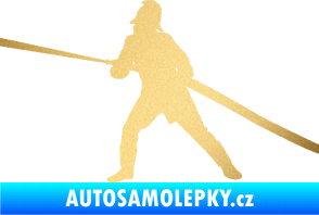 Samolepka Hasič 009 levá zlatá metalíza