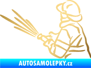 Samolepka Hasič 015 levá zlatá metalíza