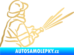 Samolepka Hasič 015 pravá zlatá metalíza