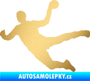 Samolepka Házená 002 levá zlatá metalíza