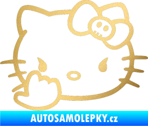 Samolepka Hello Kitty fuck zlatá metalíza