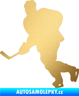 Samolepka Hokejista 009 levá zlatá metalíza