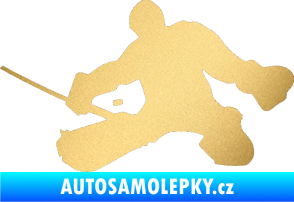 Samolepka Hokejista 015 levá brankář zlatá metalíza