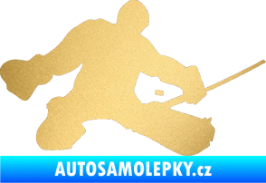 Samolepka Hokejista 015 pravá brankář zlatá metalíza