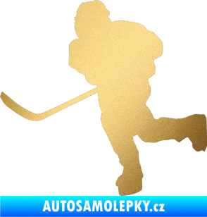 Samolepka Hokejista 017 levá zlatá metalíza