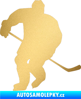 Samolepka Hokejista 020 levá zlatá metalíza