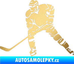 Samolepka Hokejista 026 levá zlatá metalíza
