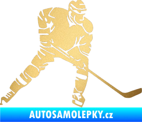 Samolepka Hokejista 026 pravá zlatá metalíza