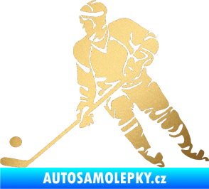 Samolepka Hokejista 027 levá zlatá metalíza