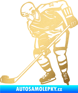 Samolepka Hokejista 029 levá zlatá metalíza