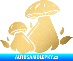 Samolepka Houby 002 pravá zlatá metalíza