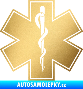 Samolepka Hvězda života jednobarevná zlatá metalíza