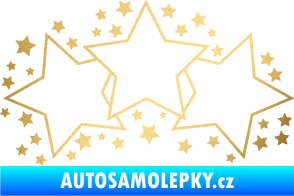 Samolepka Hvězdy a hvězdičky dekor zlatá metalíza