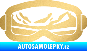 Samolepka I love snow brýle pravá zlatá metalíza
