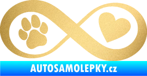 Samolepka Infinity 002 srdce a tlapka pravá zlatá metalíza