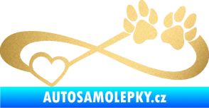 Samolepka Infinity 003 levá srdce a tlapky zlatá metalíza