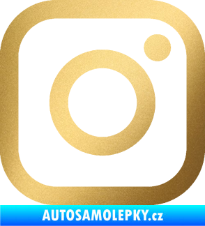 Samolepka Instagram logo zlatá metalíza