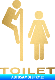 Samolepka Interiér 013 - Toilet zlatá metalíza