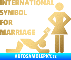 Samolepka International symbol for marriage zlatá metalíza