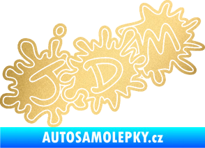 Samolepka JDM kaňky 002 zlatá metalíza