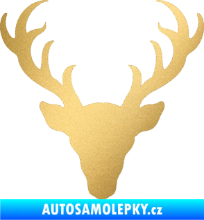 Samolepka Jelen trofej 003 zlatá metalíza