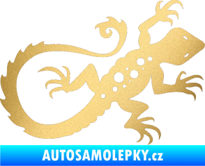 Samolepka Ještěrka 012 pravá zlatá metalíza