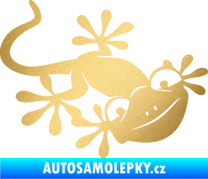 Samolepka Ještěrka 018 pravá kouká zlatá metalíza