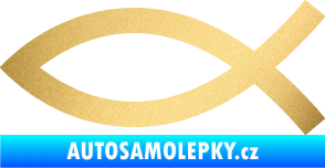 Samolepka Jesus rybička 002 křesťanský symbol zlatá metalíza