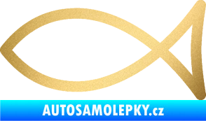 Samolepka Jesus rybička 006 křesťanský symbol zlatá metalíza
