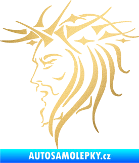 Samolepka Ježíš 002 levá zlatá metalíza