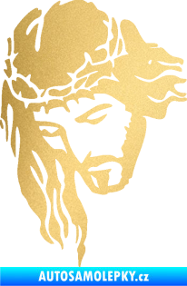 Samolepka Ježíš 003 levá zlatá metalíza