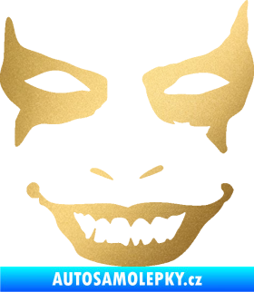 Samolepka Joker 004 tvář pravá zlatá metalíza
