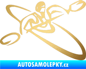 Samolepka Kajakář 001 pravá zlatá metalíza