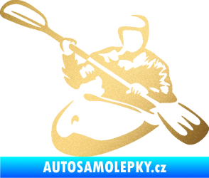 Samolepka Kajakář 004 levá zlatá metalíza