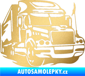 Samolepka Kamion 002 pravá nákladní auto zlatá metalíza
