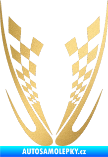 Samolepka Kapota 005 šachovnice zlatá metalíza