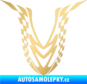 Samolepka Kapota 006 šachovnice zlatá metalíza