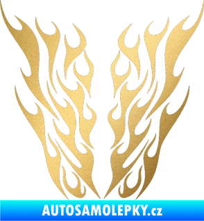 Samolepka Kapota 012 plameny zlatá metalíza