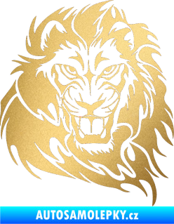 Samolepka Kapota 034 lev pravá zlatá metalíza